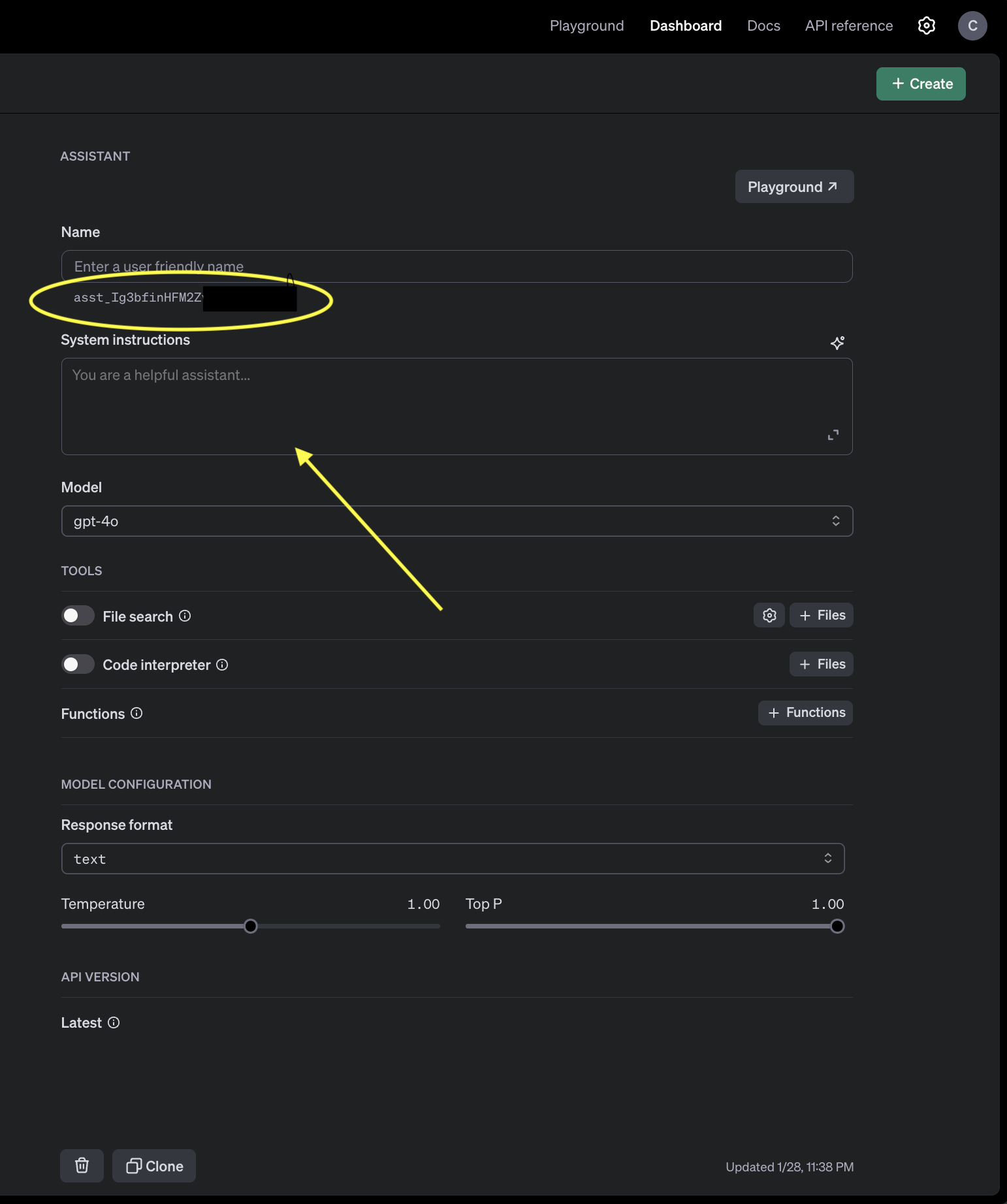 Creating assistant cont'd