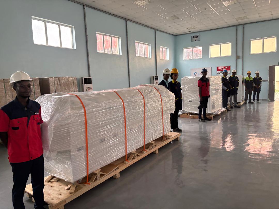 Remanufactured equipment packaged for delivery at our Ibadan workshop