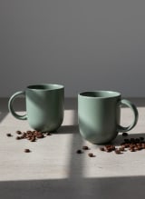 Handcrafted Sage Green Ceramic Tea Cups - Set of 2 — view 3