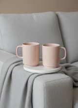 Blush Pink Minimalist Ceramic Coffee Mug Set - Set of 2 — view 2