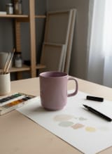 Minimalist Purple Ceramic Coffee Mug - Premium Handcrafted Tea Cup — view 4