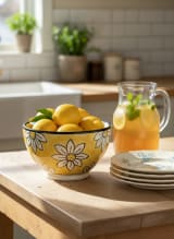 Hand-Painted Yellow Daisy Ceramic Serving Bowl - Vibrant Floral Design 400 ML — view 6