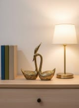 Handcrafted Brass Swan Love Birds Figurine Pair - Intricate Engraved Home Decor Showpiece — view 2