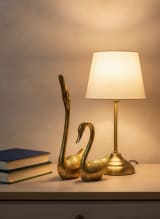 Handcrafted Brass Swan Love Birds Figurine Pair - Intricate Engraved Home Decor Showpiece — view 4