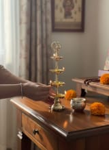4-Tier Traditional Brass Peacock Oil Lamp - Grand Mayur Diya for Festivals — view 2