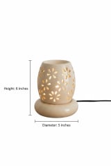 Floral Cut-Out Ceramic Electric Aroma Diffuser & Night Lamp — view 3