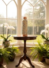 Hand-Painted Azure Floral Pure Copper Water Bottle - 950 ml — view 2