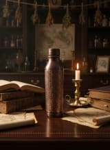 Handcrafted Antique Engraved Pure Copper Water Bottle  — view 4