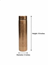 Handcrafted Engraved Copper Water Bottle with Floral Pattern - 1000ml — view 4