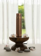 Handcrafted Engraved Copper Water Bottle with Floral Pattern - 1000ml — view 2