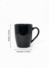 Glossy Black Ceramic Mug Set - Set of 2 Modern Coffee & Tea Cups — view 3