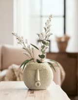 Abstract Face Minimalist Ceramic Planter Vase — view 2