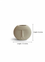 Abstract Face Minimalist Ceramic Planter Vase — view 4