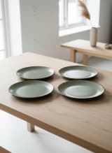 Artisanal Moss Green Speckled Ceramic Snacks Plates - Set of 4 — view 2
