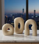 Organic Abstract Ceramic Sculptures - Set of 3 — view 2