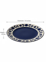 Midnight Bloom Hand-Painted Ceramic Dinner Set - 3 Pieces — view 3