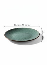 Emerald Coast Speckled Ceramic Snacks Plate Set - Set of 4 — view 4