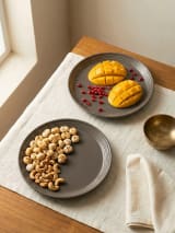 Brown Ridged-Rim Ceramic Snack Plates - Set of 2 — view 6