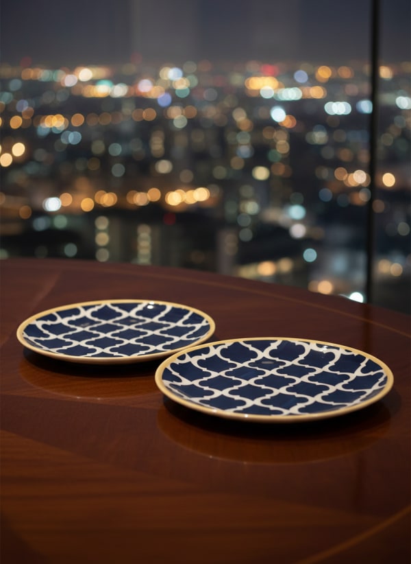 Midnight Moroccan Ceramic Dinner Plates - Set of 2 — alternate view