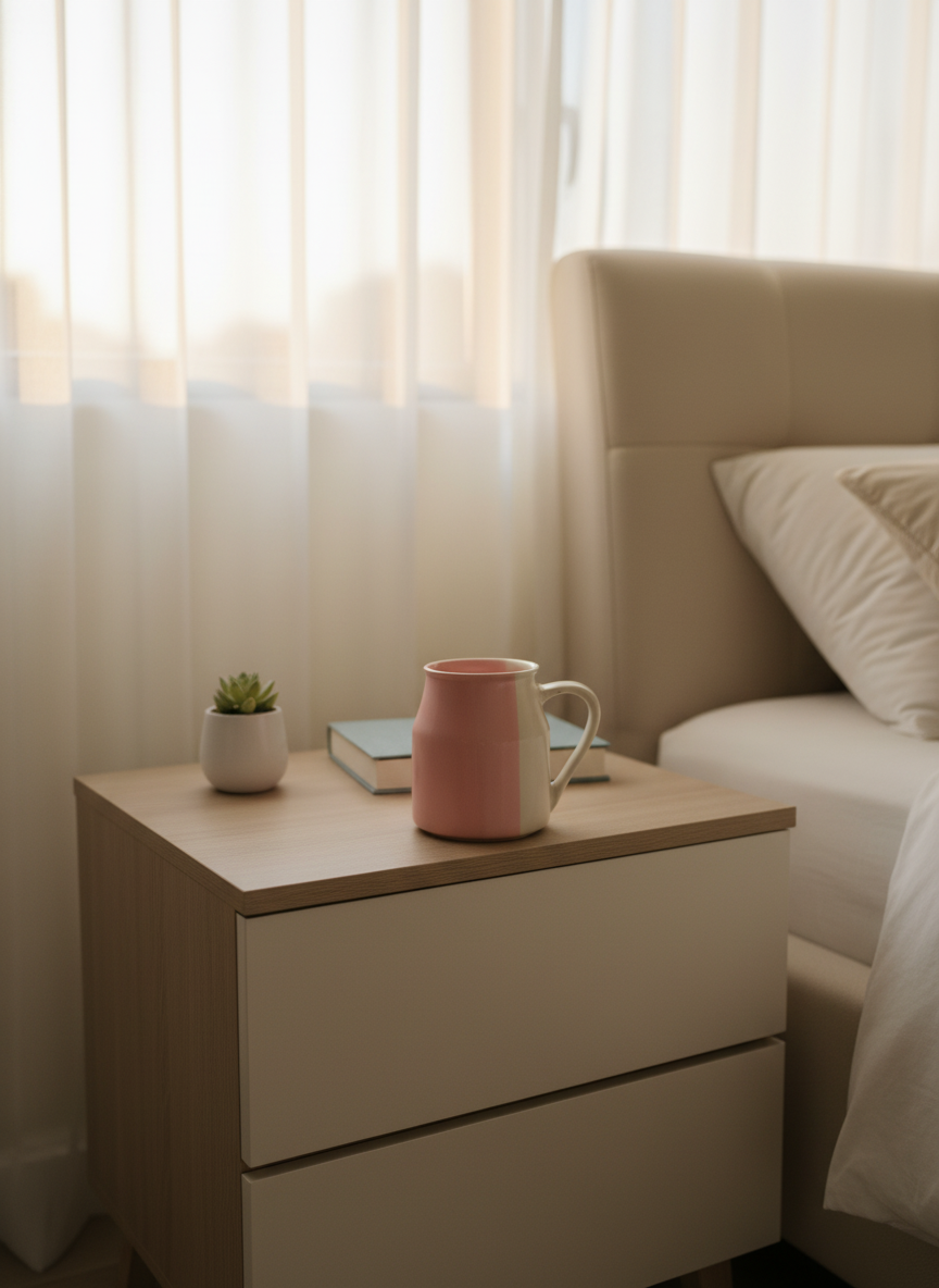 Handcrafted Modern Two-Tone Pink and Cream Ceramic Tea Coffee Mug 150 ml — alternate view