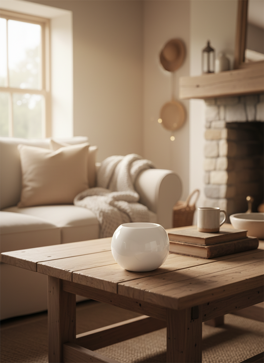 Minimalist Round White Glossy Ceramic Planter Bowl