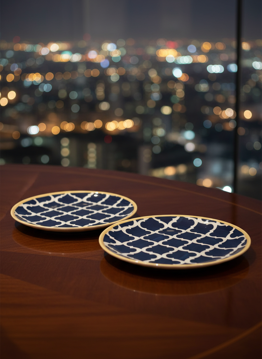 Midnight Moroccan Ceramic Dinner Plates - Set of 2 — alternate view