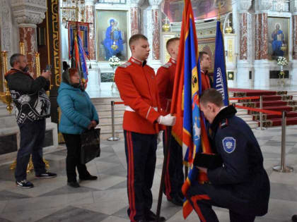 В Патриаршем Вознесенском соборе состоялась торжественная церемония принятия обещания казака студентами Платовской сотни ЮРГПУ (НПИ) им. М. И. Платова