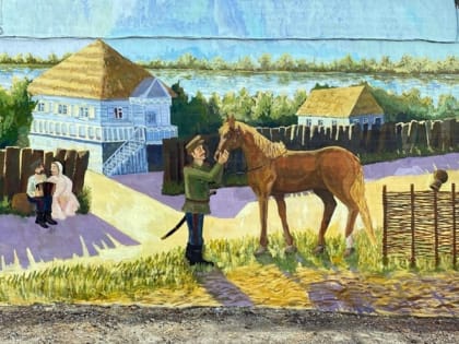 Новочеркасский художник расписал стену казачьего эколого-биологического центра