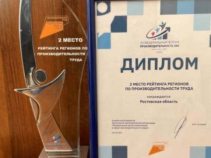 Ростовская область заняла 2-е место в рейтинге лучших регионов нацпроекта «Производительность труда»