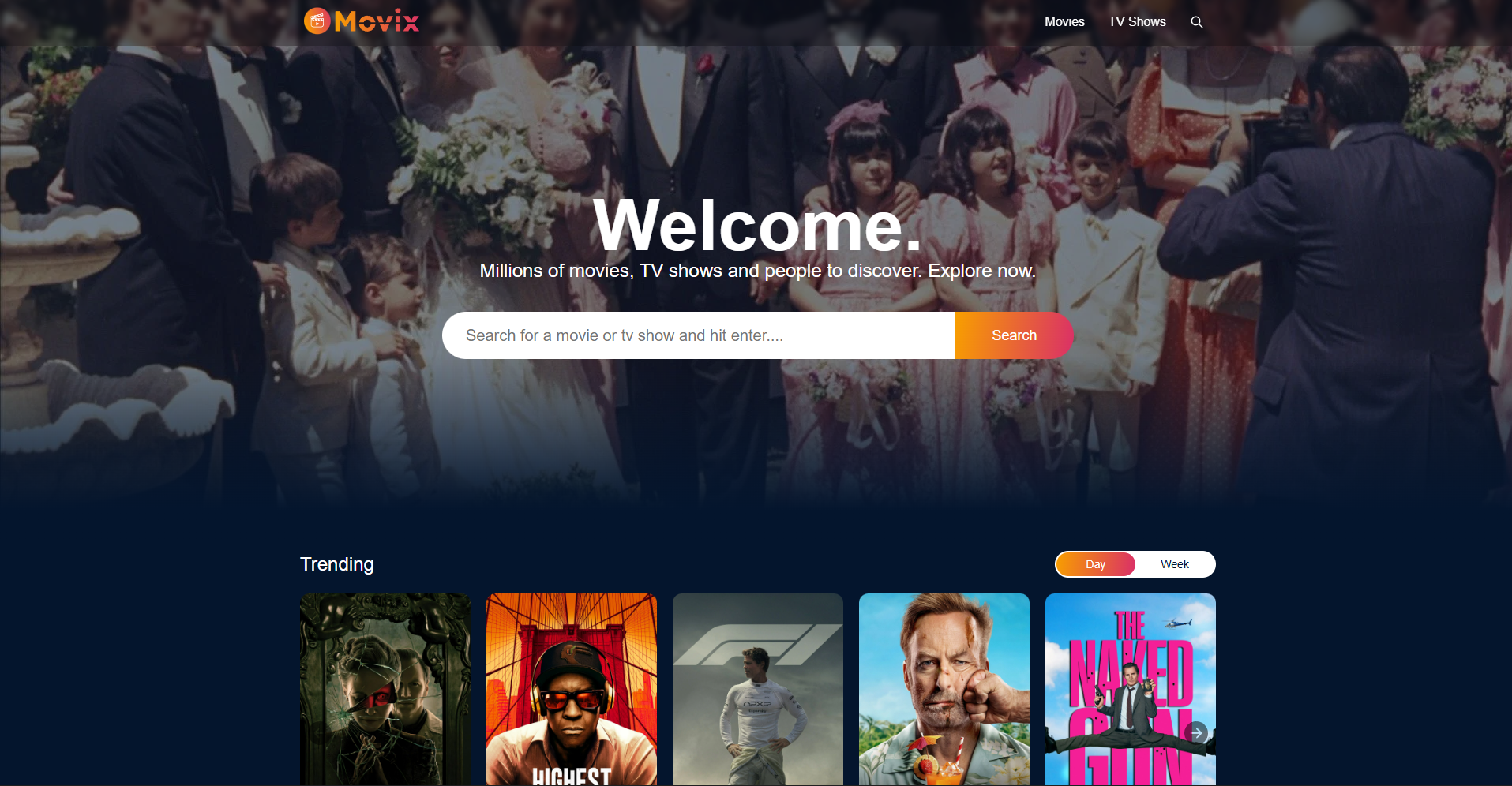 Movix home page