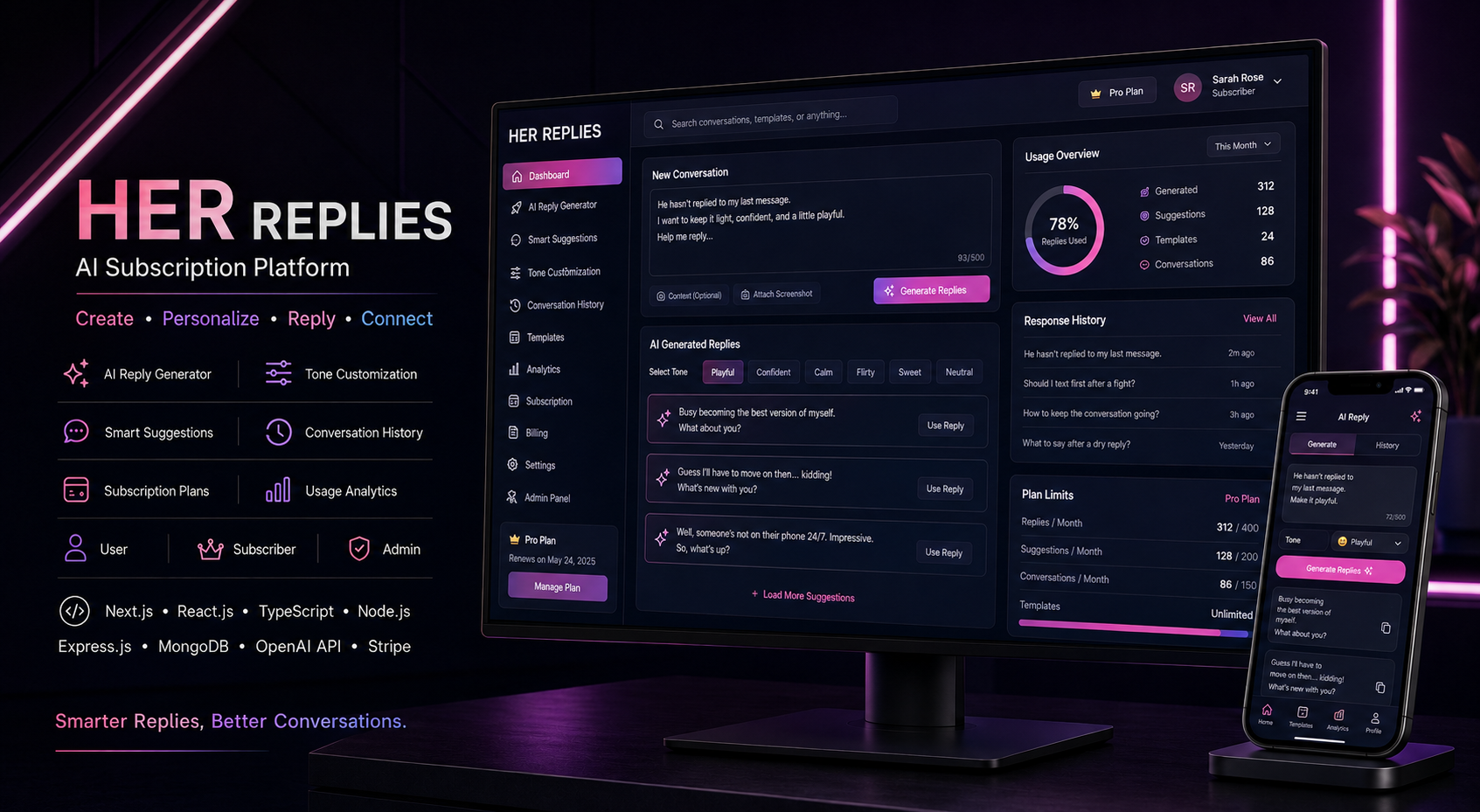 Her Replies (AI Subscription Platform)