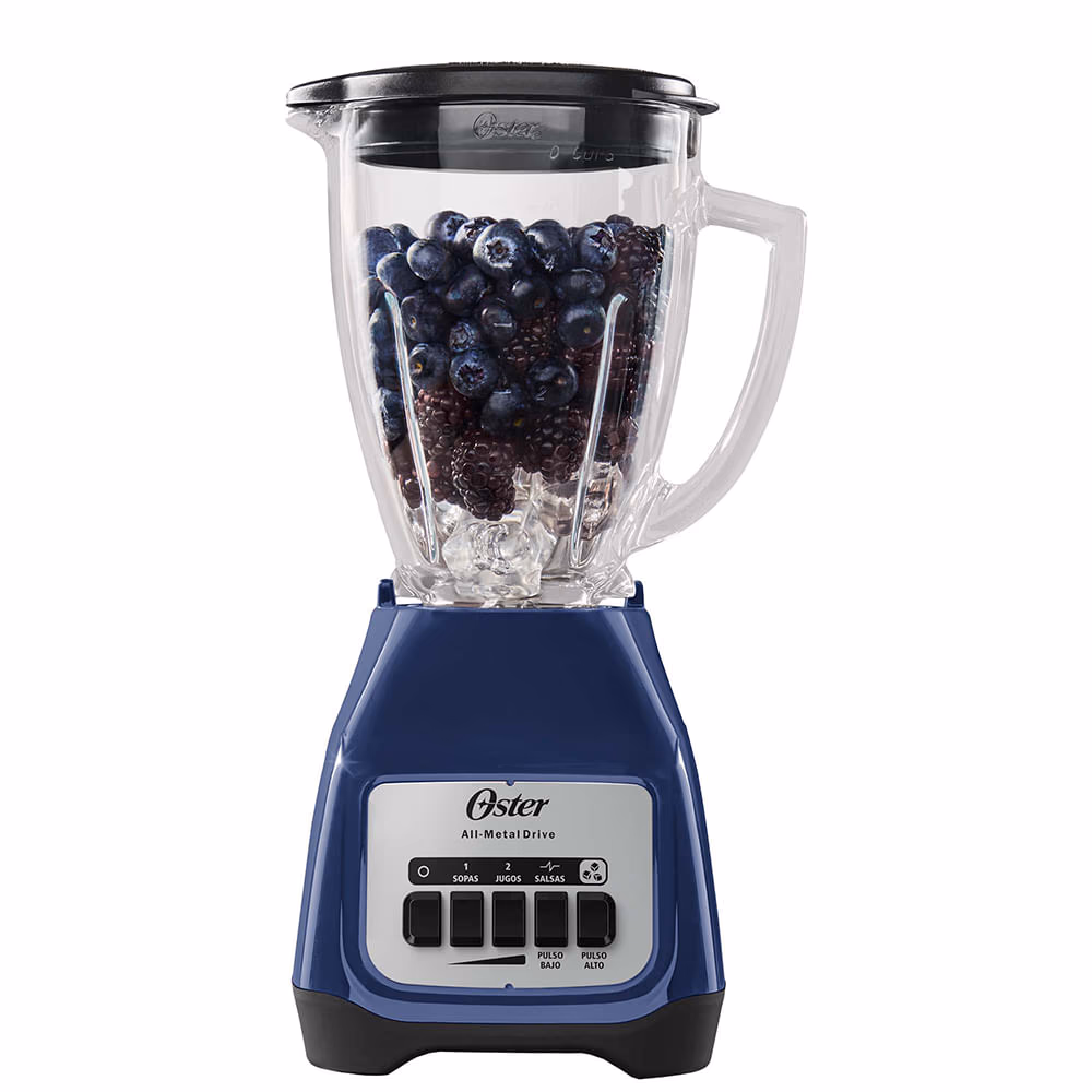LICUADORA OSTER 2 VEL. CONTROL DE PULSO VASO DE VIDRIO AZUL BLSTKAG-LPB