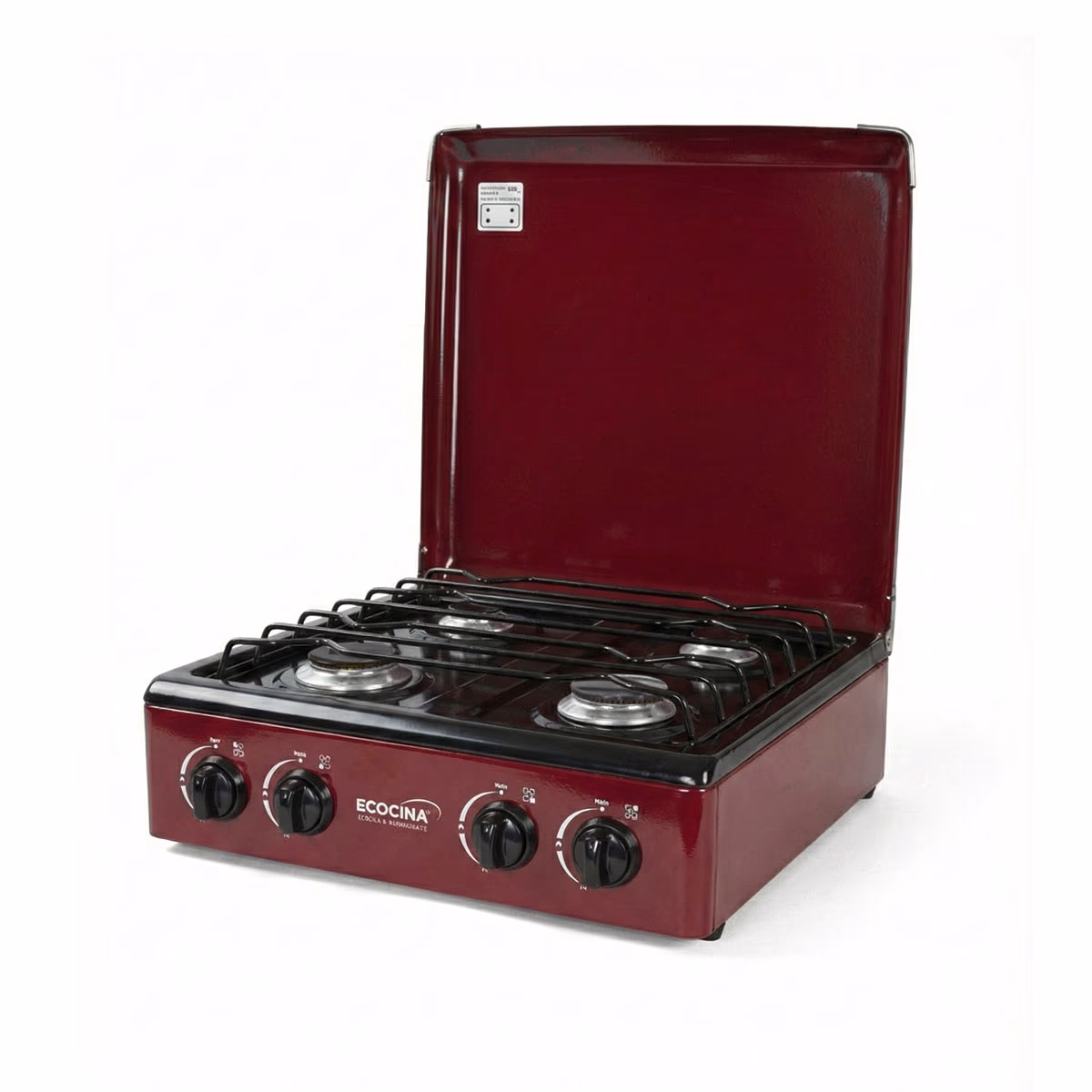 ESTUFA DE MESA ECOCINA 4 HORNILLAS VINO TOP NEGRO C-4EVI-T