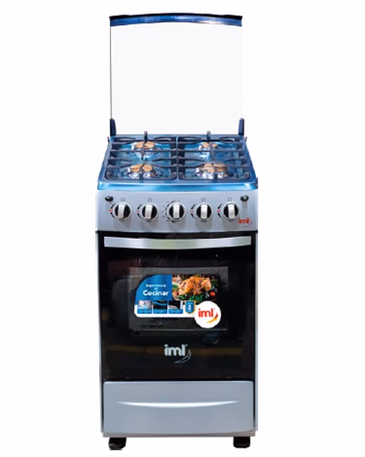 ESTUFA CON HORNO IML 20'' TOP INOXIDABLE CON TAPA DE VIDRIO GRIS C-H42G