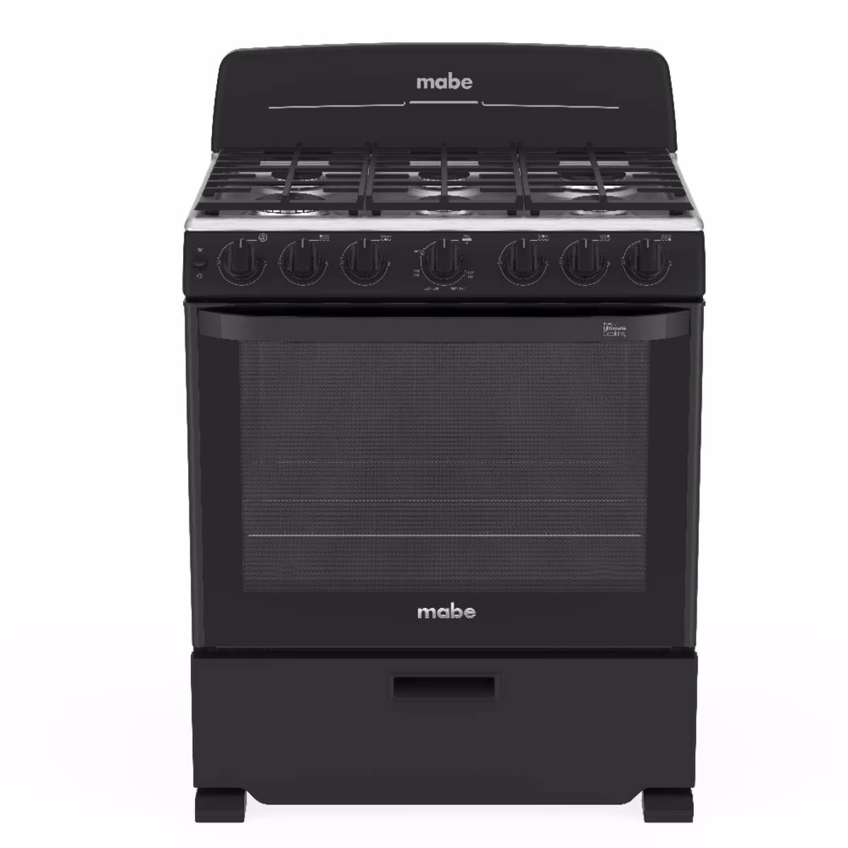 ESTUFA CON HORNO MABE 30" PARRILLAS DE HIERRO FUNDIDO NEGRO EM7658BFIN3