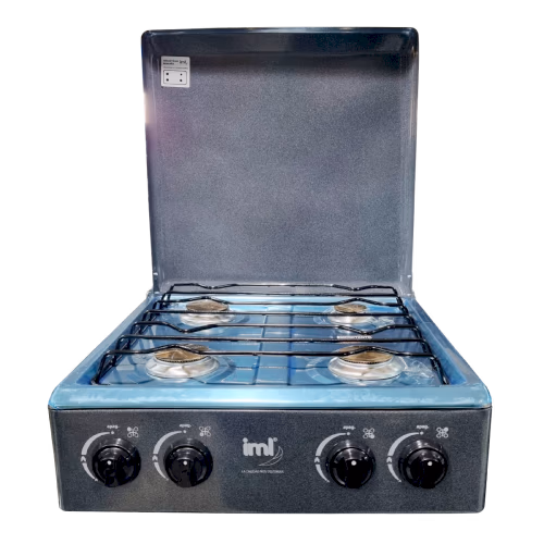 ESTUFA DE MESA IML 4 HORNILLAS GRIS TOP INOXIDABLE C-4G
