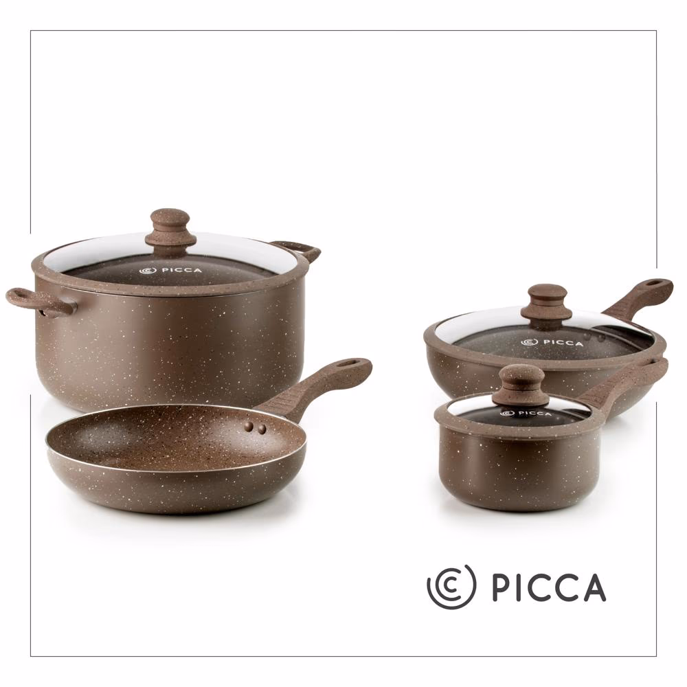 BATERIA DE COCINA 7 PIEZAS PICCA COLOR CAFE PI007BMC