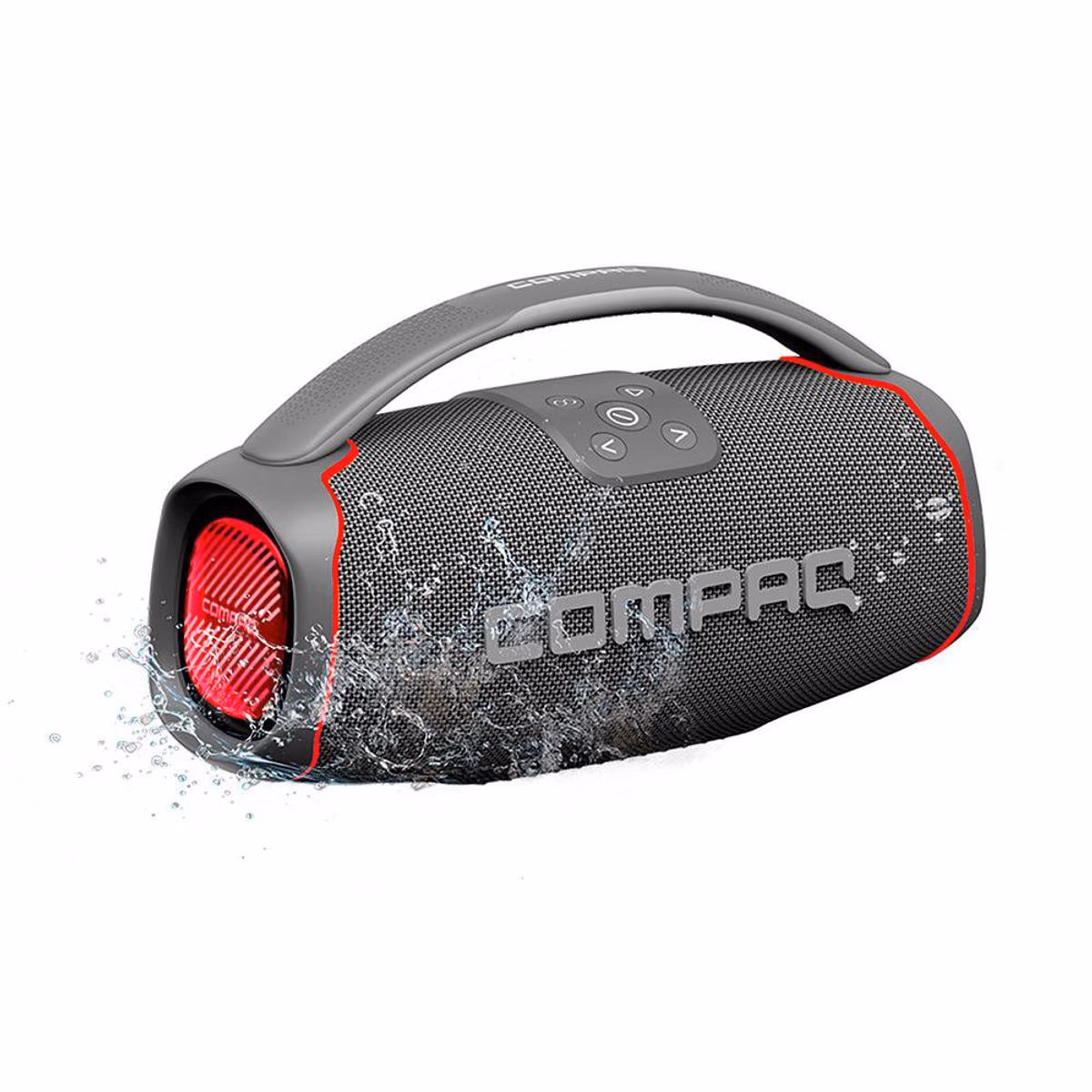 Bocina portatil COMPAQ 50 W, 6000 mAh, hasta 6 horas de reproducción, resistente al agua IPX6, BT5.3, USB-C, TWS. CMQ50