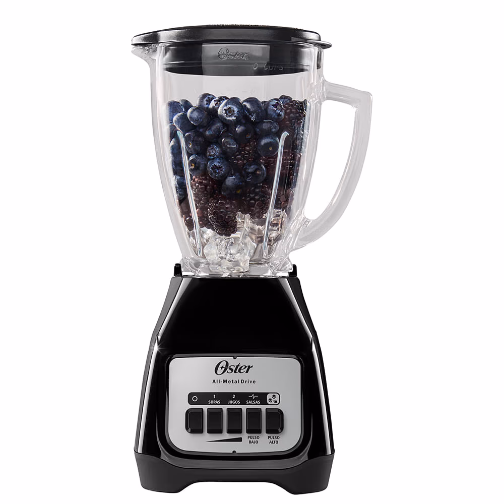 LICUADORA OSTER 2 VEL. CONTROL DE PULSO VASO DE VIDRIO NEGRO BLSTKAG-BPB