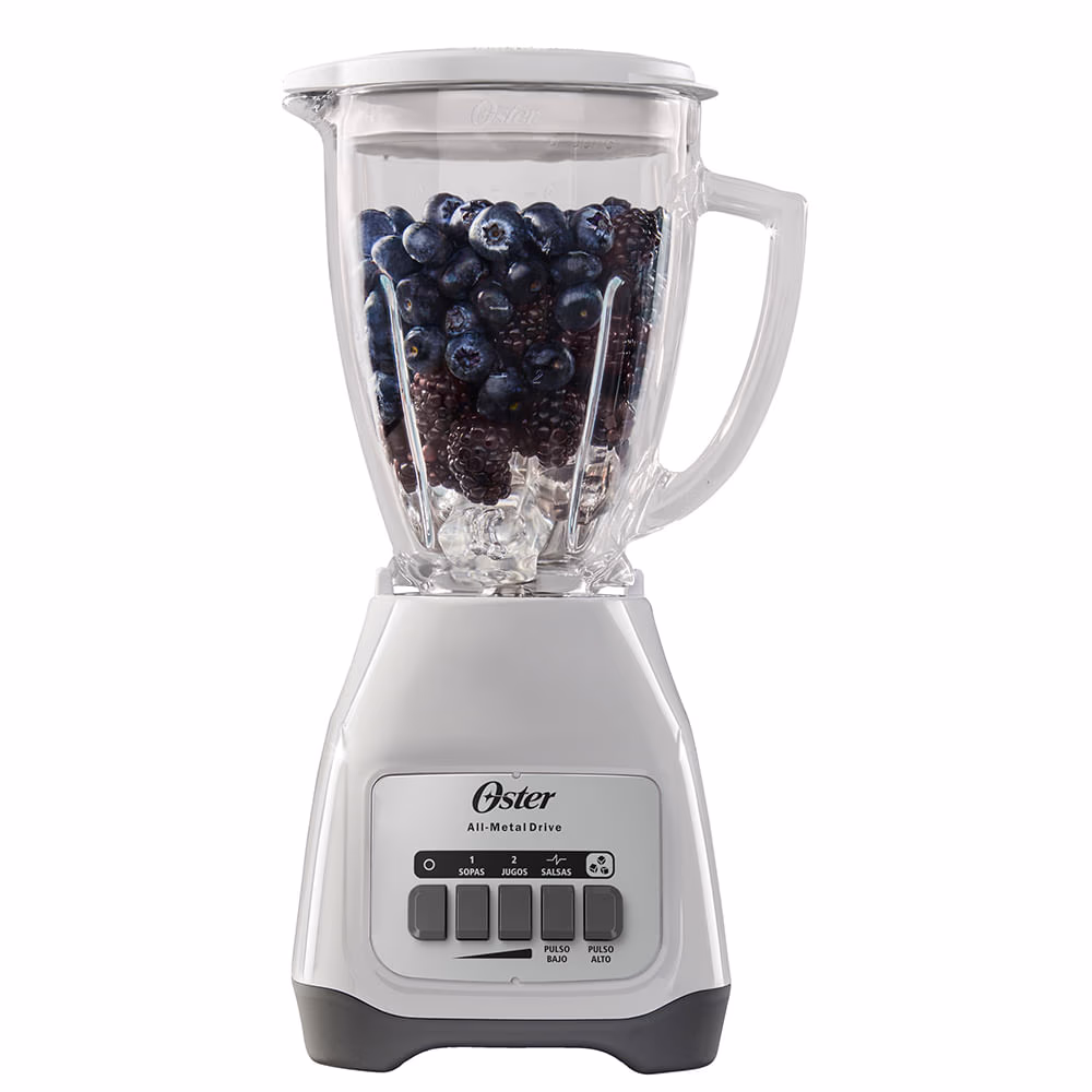 LICUADORA OSTER 2 VEL. CONTROL DE PULSO VASO DE VIDRIO BLANCO BLSTKAG-WPB