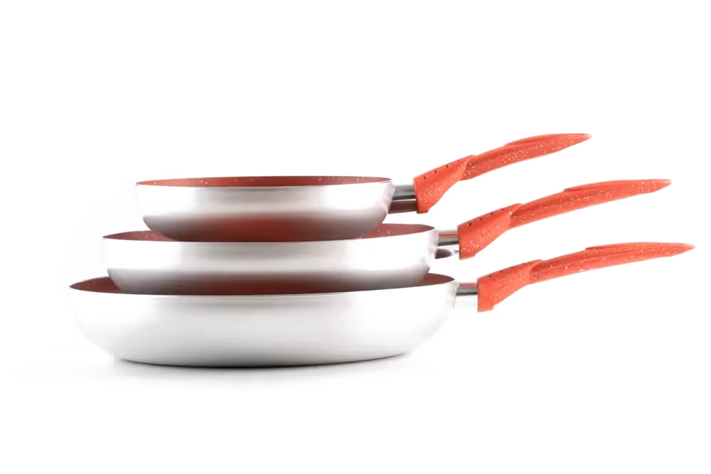SET DE 3 SARTENES PICCA (20, 24 Y 28cm ) MÁRMOL COLOR CREMA PI003SSMCR