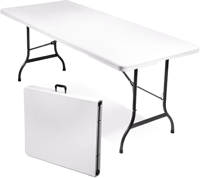MESA PLEGABLE METAL Y PLASTICO BLANCA ERICK-SON MESA180-14