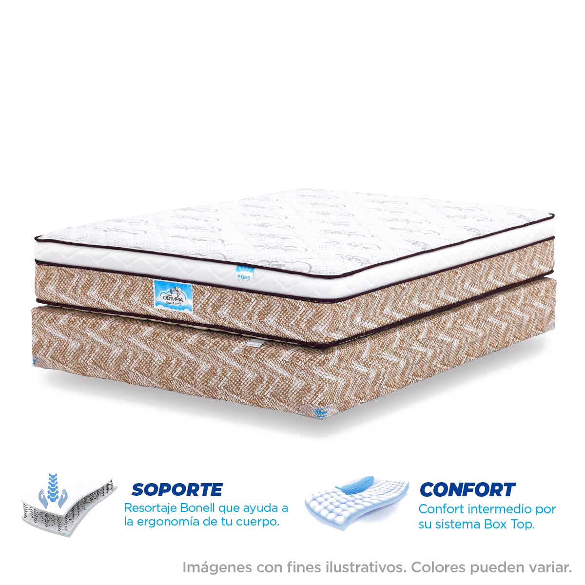 CAMA OLYMPIA EDICIÓN CHAPINA MATRIMONIAL BOX TOP