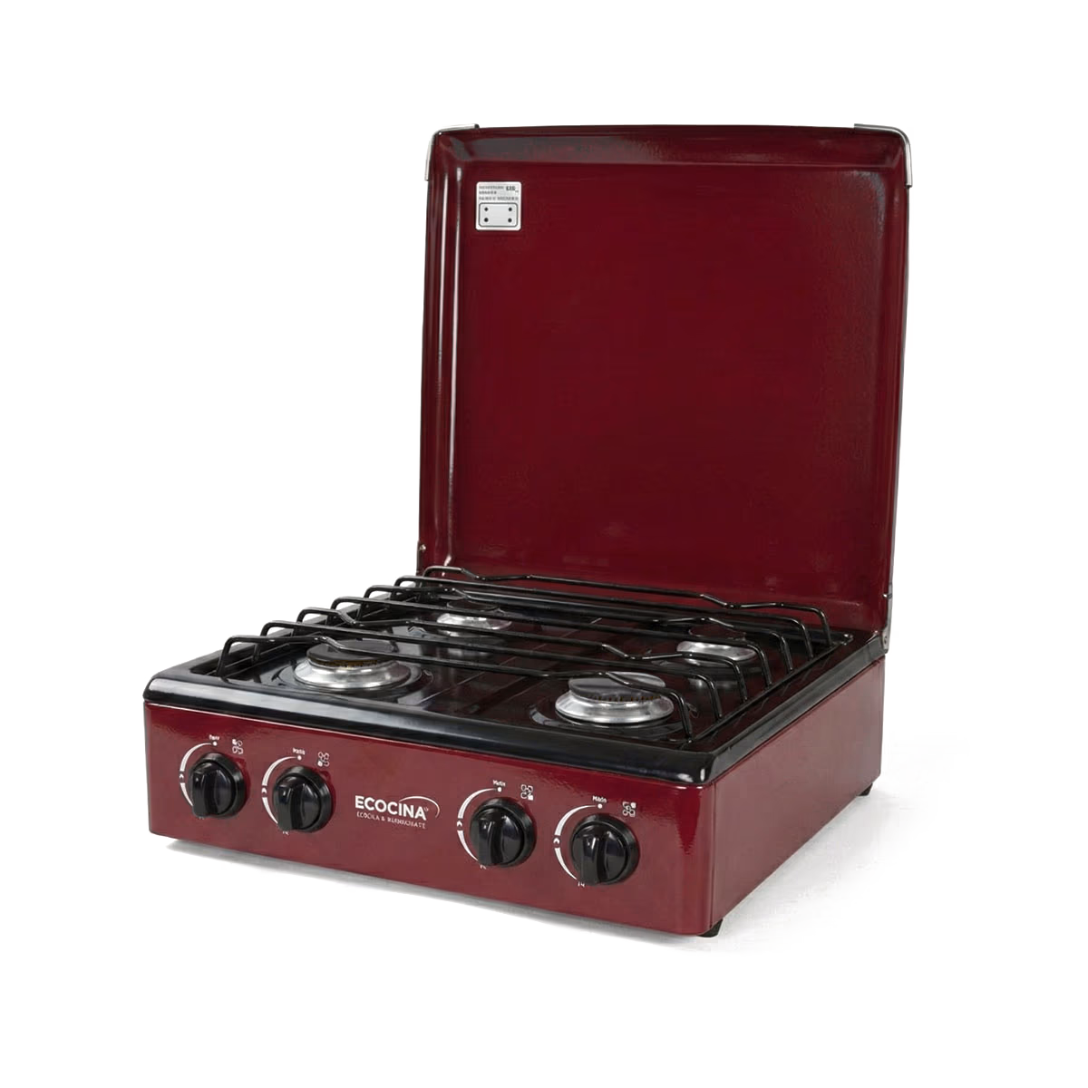 ESTUFA DE MESA ECOCINA 4 HORNILLAS VINO TOP NEGRO C-4EVI-T