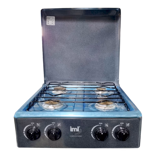 ESTUFA DE MESA IML 4 HORNILLAS GRIS TOP INOXIDABLE C-4G