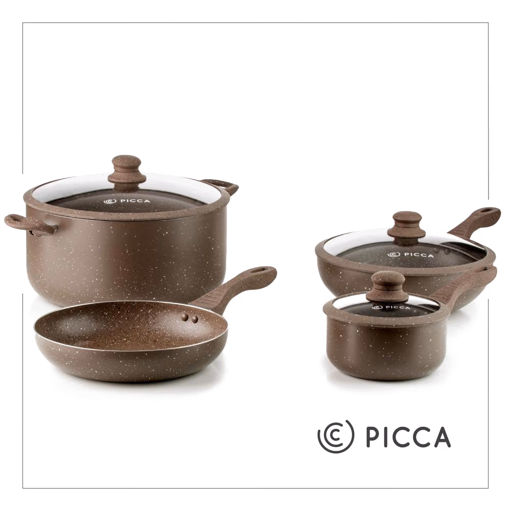 BATERIA DE COCINA 7 PIEZAS PICCA COLOR CAFE PI007BMC