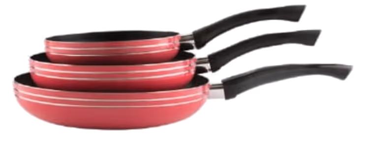 SET DE 3 SARTENES PICCA (18, 22 y 26cm ) TEFLÓN COLOR ROSADO PI003SSTD