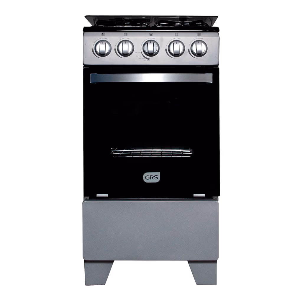ESTUFA CON HORNO GRS 20" SILVER TOP INOXIDABLE TAPA DE VIDRIO 20GE4S-GT
