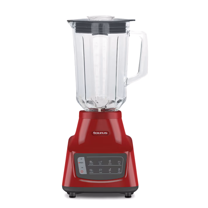 LICUADORA TAURUS CON VASO DE VIDRIO GRANDEUR TOUCH REC 9 FUNCIONES ROJO GRANDEURTOUCHREC