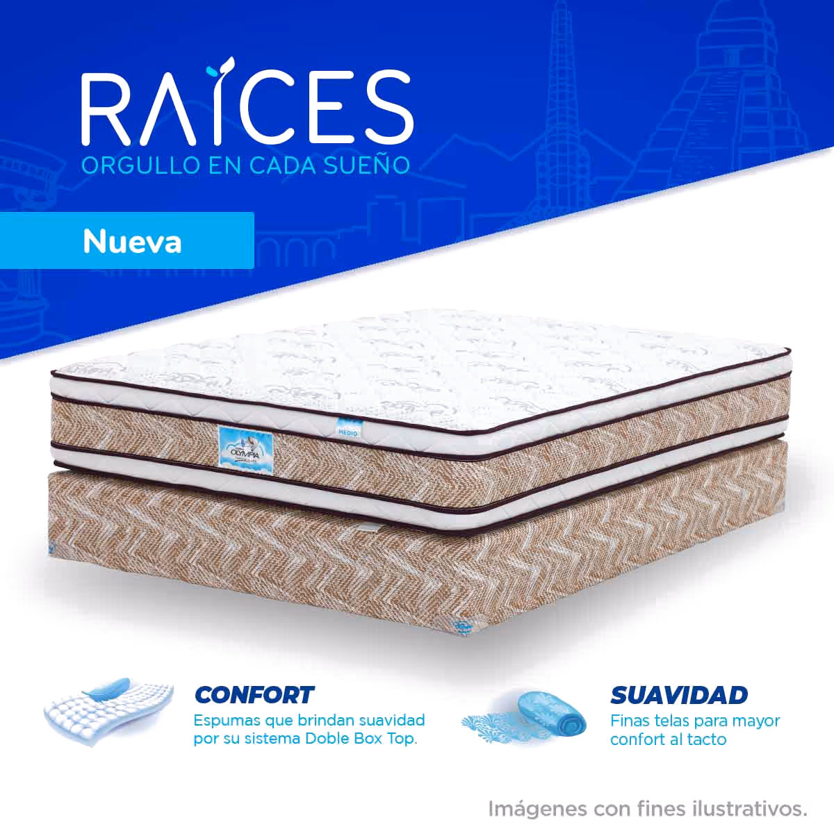 CAMA OLYMPIA EDICIÓN ESPECIAL CHAPINA KING DOBLE BOX TOP